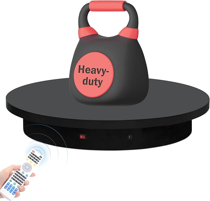 23.6In Remote Large Motorized electric turntable Rotating platform Photography Turntable Motorized lazy susan Base giratoria para for Photography,3D Scanner,Heavy duty display(Load Range:220~500lbs)