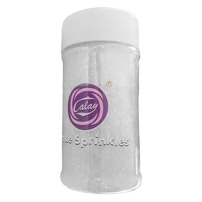 Sentovac White Sanding Sugar for Baking Edible Sparkling Sugar Sprinkles Coarse Sugar Crystals for Baking Topping Cake Cookie Cupcake Topper Ice Cream Decoration Supplies 3.2 OZ
