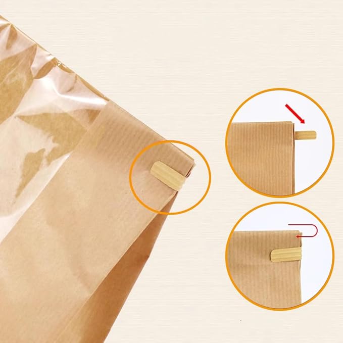 30 Pack Paper Bread Bags 13 x 8.3 x 3.5-inch Bakery Kraft Sourdough Loaf Baked Storage Bags for Homemade Bread Cookie Treat