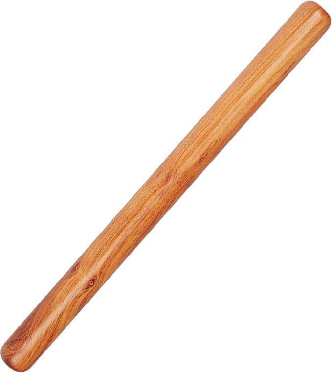 Natural Solid Bubinga Wood French Rolling Pin for Baking | Straight rod type | High-Density Professional Dough Roller (straight - 15.75‘L)