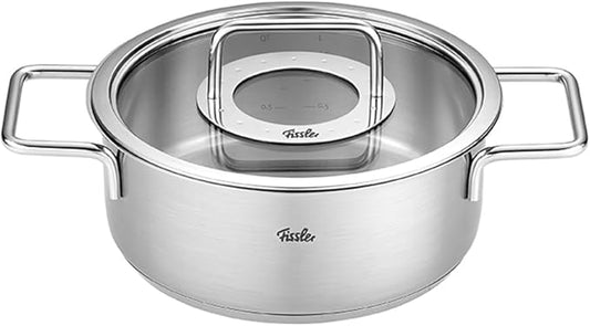 Fissler Pure Collection Stainless Steel 4.1 Quart Rondeau with Glass Lid