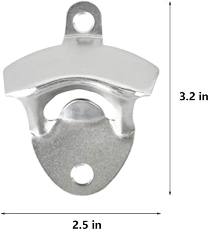 20 Pack Bottle Opener Wall Mounted, Vintage Beer Bottle Opener with Screws for Bars KTV Hotels Homes, (Silver)