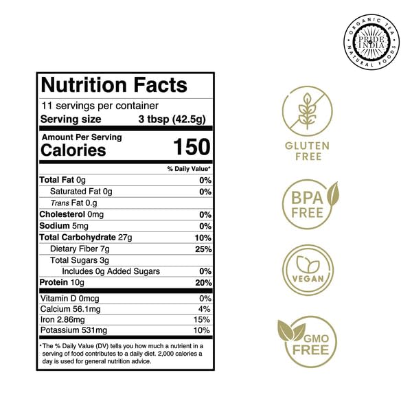 Pride of India - PACK of 6 - Mung Bean Flour 1 lbs (454 gm) Nutty Slightly Sweet Earthy Taste Freshly Milled in Small Batches | Used for Cooking Baking Binding Agent Fritters Noodles Pancakes Bread