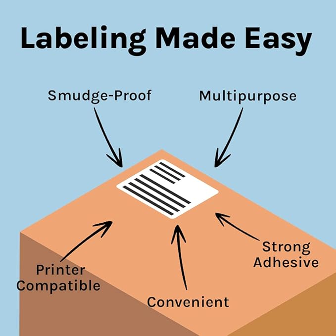 Premium Label Supply White Sticker FBA Labels – 4" x 3.33" – Laser/Inkjet Compatible – (6 per Sheet), 1000 Sheets - 6,000 Total Adhesive Labels