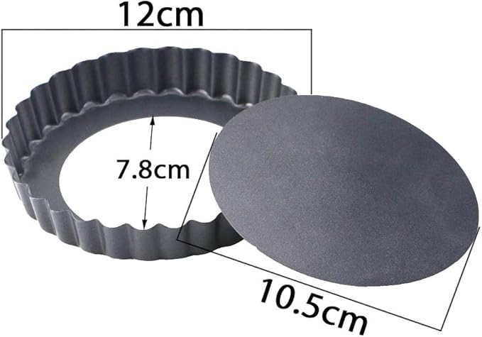 6 Pack 5 Inch Mini Tart Pans with Removable Bottom, Nonstick Round Quiche Pan Heavy Duty Fluted Sides for Tartlets, Mousse Cakes, Dessert Baking