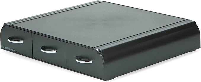 Mind Reader Single Serve Coffee Pod Organizer with 3 Drawers, 36 Pod Capacity, 13.5"L x 12.25"W x 2.5"H, Black (Pack of 8)