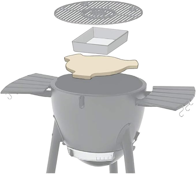 Unicook 17 Inch Smoking Stone for Akorn Kamado Grill, Cordierite Heat Deflector Pizza Stone for Charcoal Smoker, Thermal Shock Resistant Heat Diffuser Plate, Compare to Char-Griller 6201