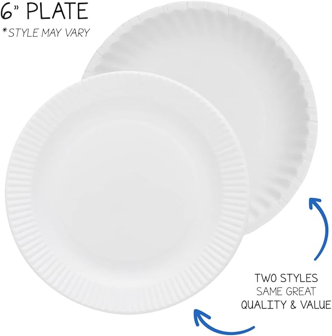 Hygloss Products Paper Plates - ‎Uncoated White Plate - Use for Foodware, Events, Activities, Crafts Projects and More - Environmentally Friendly - Recyclable and Disposable - 6-Inches - 300 Pack