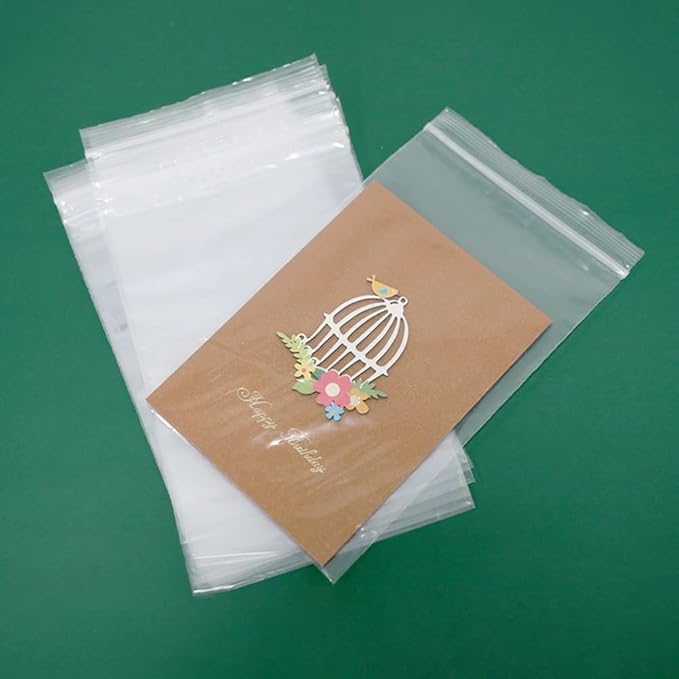 iMailer - 500 Count - 5" x 7" Small Zip Bags - Clear Reclosable Zip Plastic Poly Bags 2 Mil with Lock Seal Zipper for A2 A4 A6 Cards & Envelopes, Bakery, Cookies, Treats