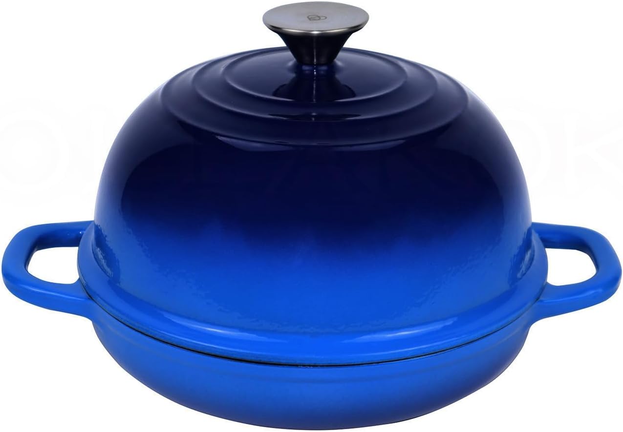 Dutch Oven for Bread Baking Bread Oven for Sourdough Bread Baking, Enameled Cast Iron Dutch Oven Pot with Lid 5 qt Cast Iron Bread Pan, Blue