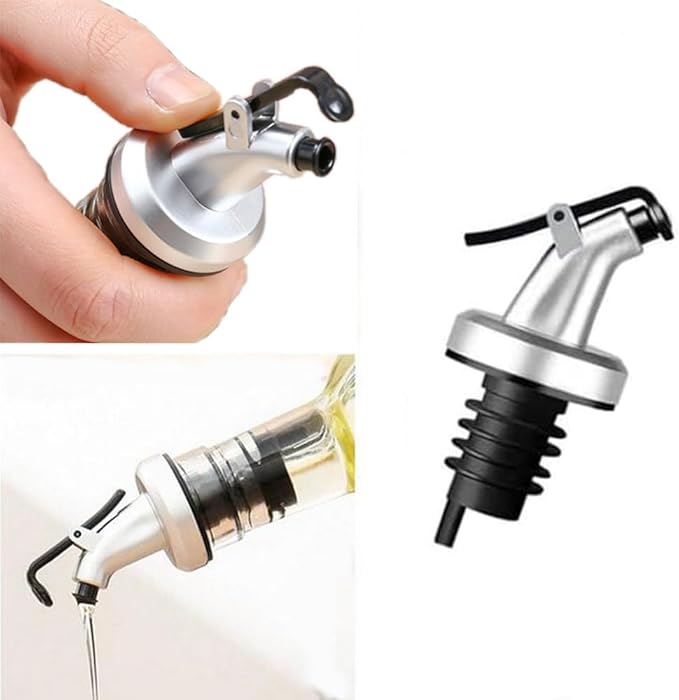 10 PCS Oil Pour Spouts, Olive Oil Vinegar Wine Dispenser with Leak-Proof Cap,Oil Bottle Stopper for Kitchen and Bar