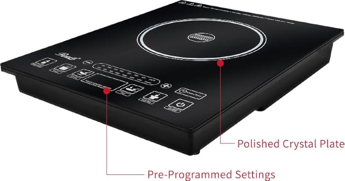Rosewill Induction Cooker 1800 Watt, 5 Pre-Programmed Induction Cooktop, Electric Burner with Stainless Steel Pot 10" 3.5 QT 18-8, RHAI-15001