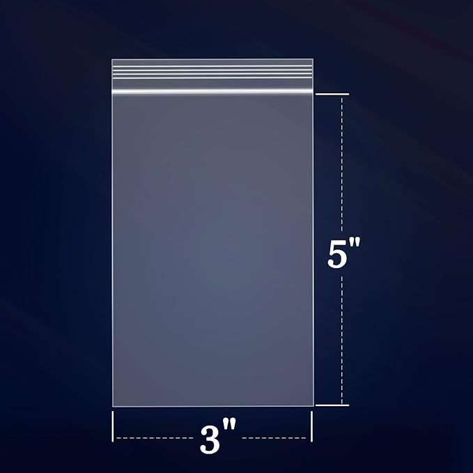 iMailer - 1000 Count - 3" x 5" Small Plastic Bags- Reclosable Zip Bags 2 Mil with Lock Seal Zipper for Treats, Snack, Photo, Jewelry, Party Favors