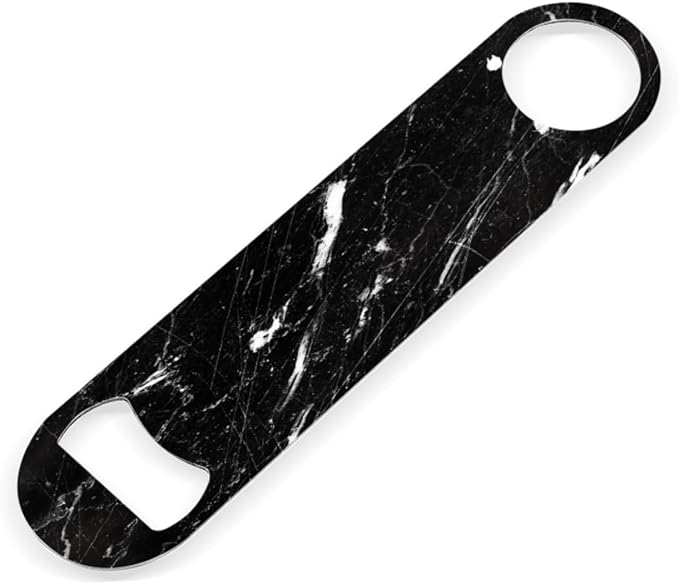 2 PACK Beer Bottle Opener, Stainless Steel Flat Bottle Openers,7 inch Metal Decor,Black Marble