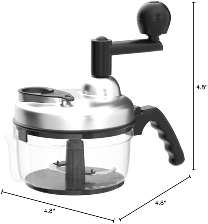 Geedel Hand Food Chopper, Vegetable Quick Chopper Manual Food Processor, Easy To Clean Food Dicer Mincer Mixer Blender, Rotary Onion Cutter for Garlic, Salad, Salsa, Nuts, Meat, Fruit, Ice, etc