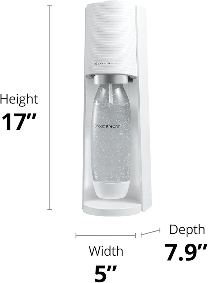 SodaStream Terra Sparkling Water Maker (White) with CO2, DWS Bottle and Bubly Drop