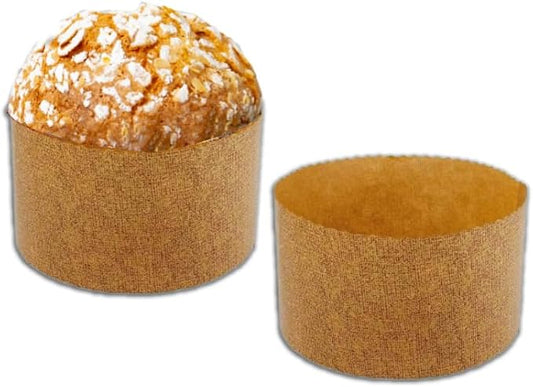 Pastry Chef's Boutique Thin Panettone Paper Pan Mold - XSmall - 4-3/8" x 3-3/8" - 250 gr - Pack of 12 - Made in Italy