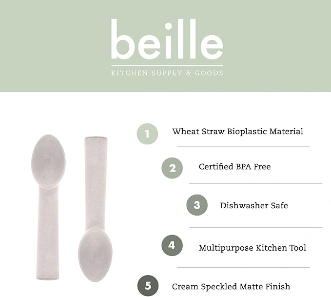Beille Cream Wheat Straw Material Ice Cream Scoop Kitchen Utensils Home Goods