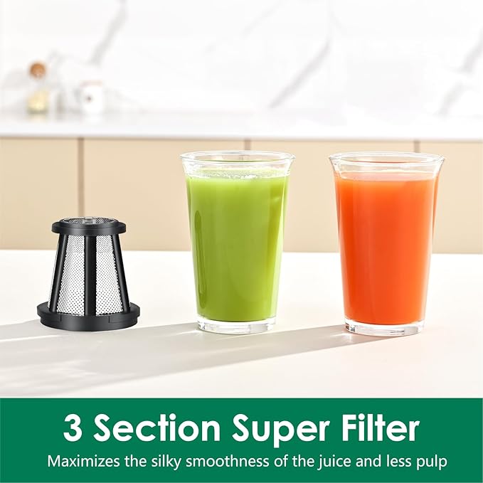 Slow Masticating Juicer,Brecious Cold Press Juicers with 2 Speed Modes & Quiet Motor,Juicers Machines Vegetable and Fruit with Reverse Function,Celery Juicer,BPA-Free,Easy to Clean (White)