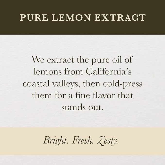 Cook's Pure Lemon Extract, Premium Quality, Cold Pressed Lemon, Sugar Free, Gluten Free, Allergen Free, 32 oz