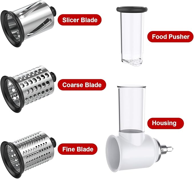 Slicer Shredder Attachments for KitchenAid Stand Mixers, Cheese Grater for Kitchenaid, Salad Maker, Food Slicer by InnoMoon