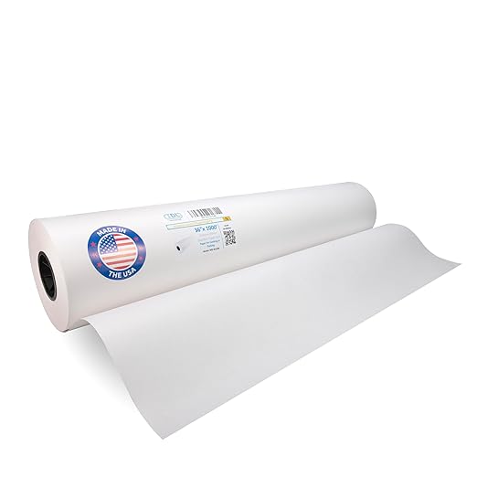 White Butcher Paper 36" x 12000" (1000 feet) - USA-Made Natural Butcher Paper Roll for Meat and Fish - Uncoated, Unwaxed & Food-Grade Material for Smoker, Grilling & BBQ by IDL Packaging