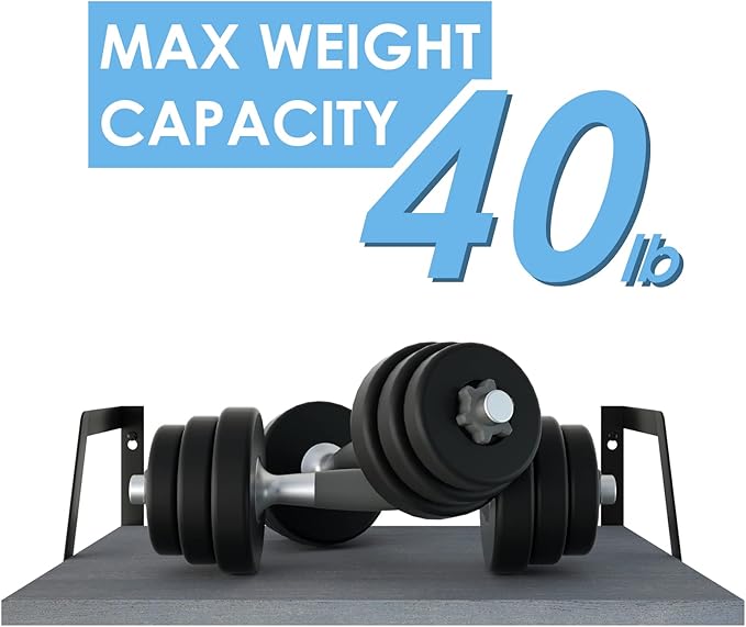 SRIWATANA Floating Shelves Wall Mounted Set of 2 Rustic Wood Shelves with Large Capacity(Weathered Gray)