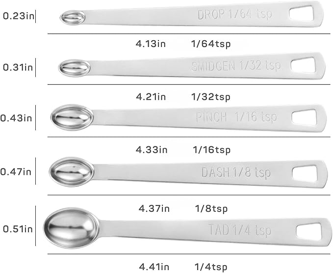 12PCS Measuring Cups and Spoons Set, 7 Stainless Steel Nesting Measuring Cups & 5 Mini Measuring Spoons for Cooking Baking, Dry and Liquid Ingredients Measurement