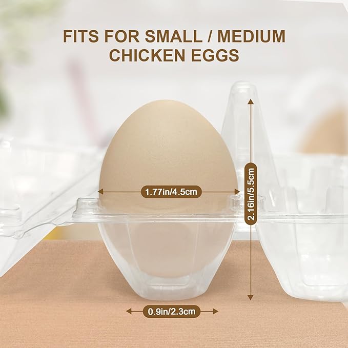 100 Pack Egg Cartons 6 Count - Medium Egg Cartons Cheap Bulk - Half Dozen Egg Carton for Farmers Market, Kitchen Organization and Storage