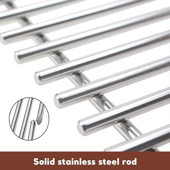 Grill Grates for Weber Spirit 300 & Spirit II GS4 300 Series, Stainless Steel Grates Replacement for Weber Spirit 310 E310 Grill Parts 7639 Spirit 700 Genesis Silver/Gold/Platinum B & C, 1000-3500