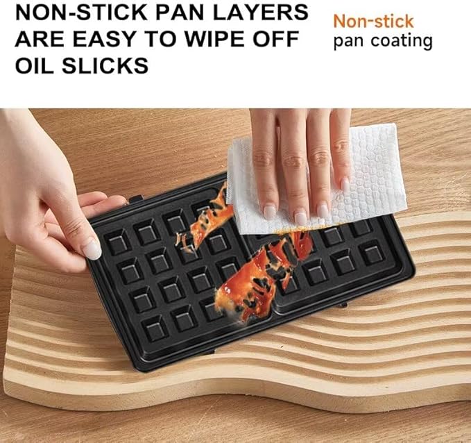 Waffle Maker,Donut,Hot Dog Machine Set,3-in-1 Multifunctional Breakfast Maker Machine with Iron Removable Plate Mold for Home,Kitchen,Cake,Paninis,Nut,Steaks,Grill,Lunch,Snacks or Dessert