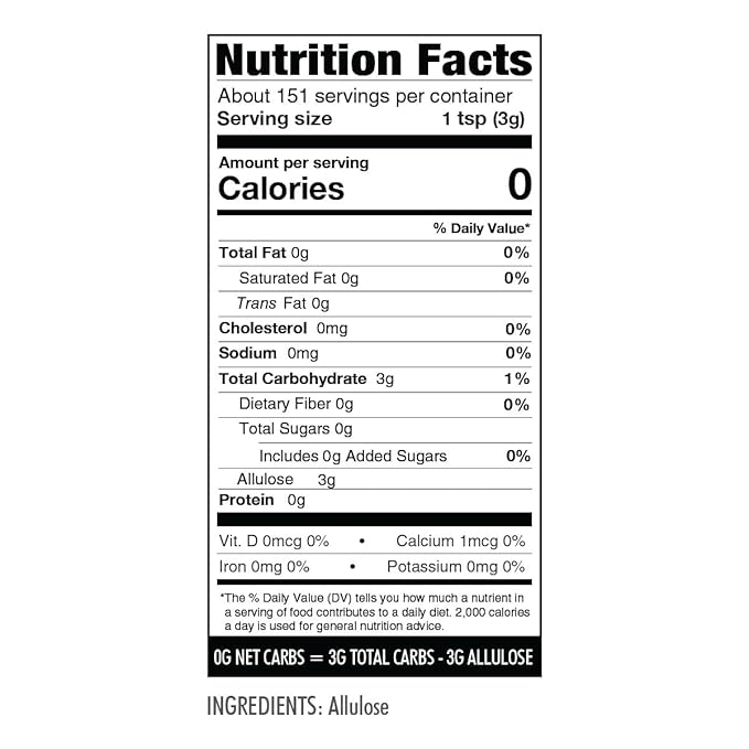 Wholesome Yum Powdered Allulose Sweetener - Natural Powdered Sugar Substitute - Keto, Non GMO, Zero Carb, 0 Calorie, Sugar Free, No Aftertaste Tummy Friendly - Confectioners Sugar Replacement (1 lb)