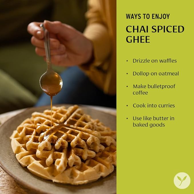 Banyan Botanicals Chai Spiced Ghee – Cultured Organic Ghee (Clarified Butter) with Cinnamon & Cardamom – Tasty Oil & Butter Alternative for Cooking & Baking – 5.65 oz – Non-GMO Gluten Free Vegetarian