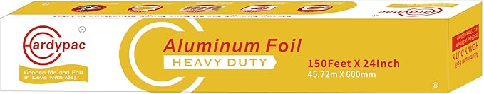24 inch extra wide Heavy Duty Aluminum Foil Roll, 300 Square Feet, 24 Inch x 150 Feet, kitchen wide tin foil grill foil paper for cooking, baking, wrapping, BBQ aluminum paper heavy duty.
