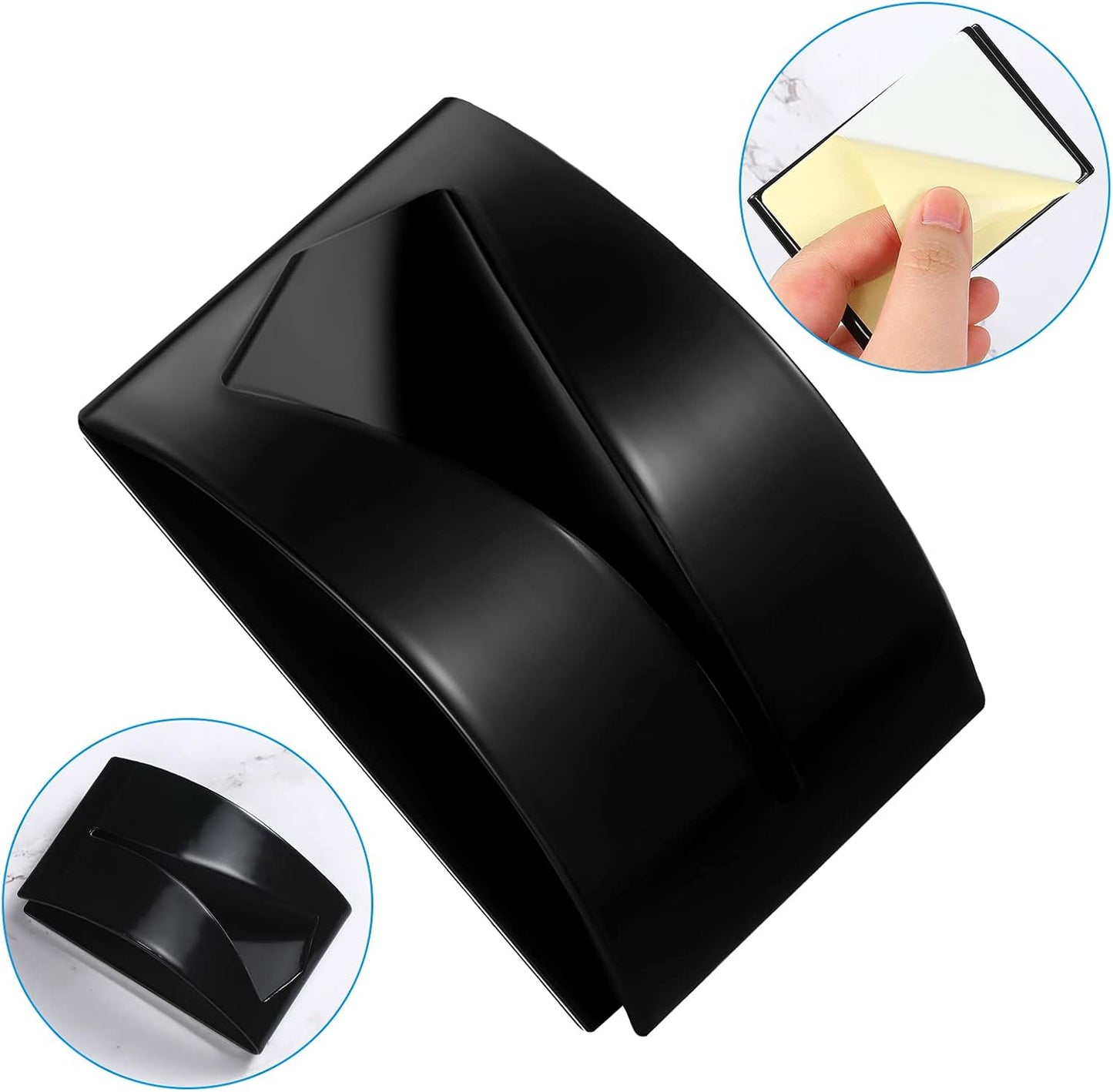 Boao 4 Pcs Self Adhesive Towel Hook Holder Grabber Stainless Steel Kitchen Dish Towel Hook Wall Mount Non Drilling Hangers Rack Hand Tea Holders for Bathroom Accesories Kitchen Gadgets (Black)