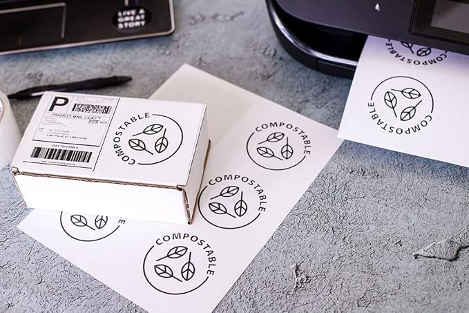 Premium Label Supply White Sticker FBA Labels – 4" x 3.33" – Laser/Inkjet Compatible – (6 per Sheet), 25 Sheets - 150 Total Adhesive Labels