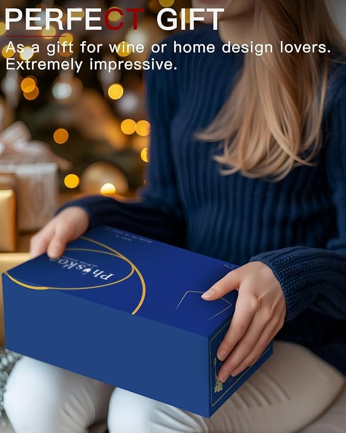 Red Wine Glasses Set of 4-18 oz Hand Blown Crystal Modern Wine Glasses-Unique square wine glasses with flat bottom For Cabernet, Pinot Noir, Burgundy