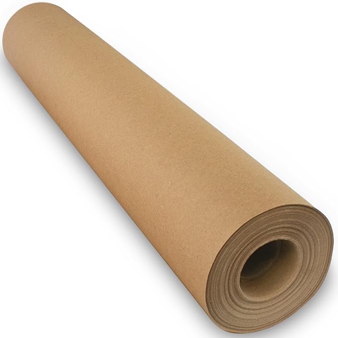 FIESTA WRAPS Brown Kraft Paper Roll 17.5 in x 1320 in (110 ft) Made in The USA - Brown Wrapping Paper Roll - Kraft Table Runner - Papel Craft