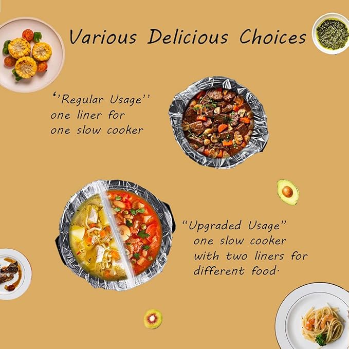 32 Counts Slow Cooker Liners Small Size(11 x 16 Inch) Kitchen Disposable Cooking Bags Fits 1 to 3 Quarts Safe for Oval or Round Pot -2Pack