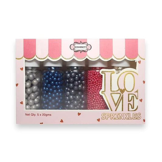 Confect Sprinkles Retro Pop Disco Ball Mashup Sprinkles Mix Navy Blue, Grey, Hot Pink, Sliver & White Dragees for Cakes & Cupcakes Decoration Assorted pack of 5 | Vegan, Gluten-Free, Dairy-Free, Palm Oil-Free, No Artificial Dyes - 5 Oz