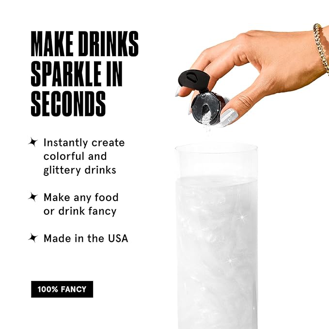 Fancy Sprinkles Madame Claus Edible Glitter Set for Sparkling Food & Drinks, No Taste or Texture Ruby Red, Diamond White, Emerald Green (3 jars, 4gm each)