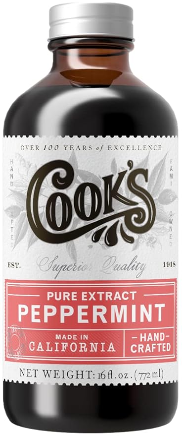 Cook's Pure Peppermint Extract,For Ice Creams, Candies, Icings, Cookies and Beverages,16 oz