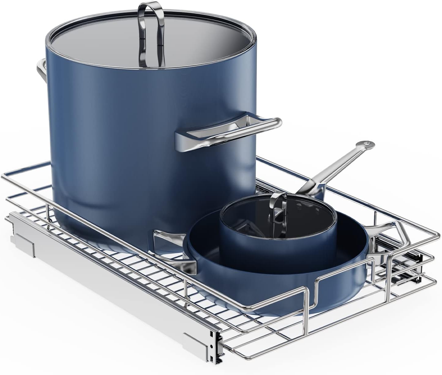 ROOMTEC Pull Out Cabinet Organizer, Cabinet Pull Out Shelves 14" W x 18" D, Heavy Duty Cabinet Drawers Slide Out Kitchen Cabinet Organizers Storage Shelf