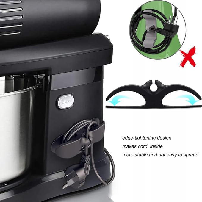Cord Organizer for Appliances, 4PCS Kitchen Appliance Cord Winder Cable Organizer, Cord Holder Cord Wrapper for Appliances Stick on Pressure Cooker, Mixer, Blender, Coffee Maker, Air Fryer