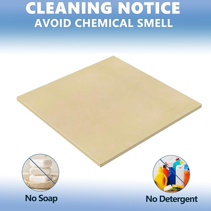 SafBbcue Square Cordierite Pizza Stone Ideal for Ooni Koda & Fyra 12 Uuni Pizza Oven Most Similar Size Oven and Grill 13.2" x 13.2" x 0.4" Ceramic Baking Stone BBQ Baking Accessories