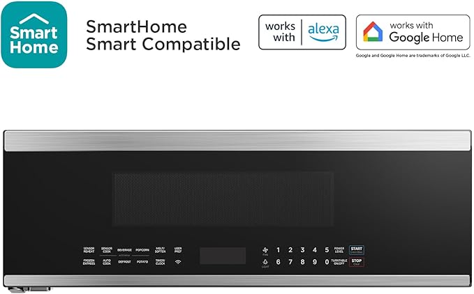 Midea MMO12S3ASTZ Over the Range Oven, 1.2 Cu.ft Slim, Stainless Steel Microwaves, 1000W Heating Power with 400CMF Vent Fan