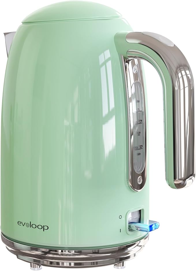 Electric Tea Kettle, 1500W /1.7 L Hot Water Kettle Electric, Retro Electric Kettle, Auto Shut-Off & Boil-Dry Protection, BPA Free, Stainless Steel Electric Teapot