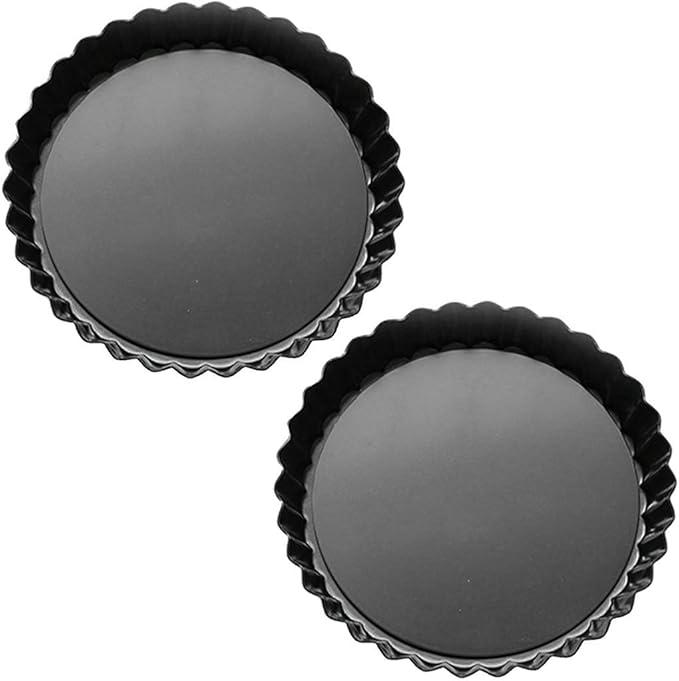 Tosnail 2 Pack 9 Inch Non-Stick Quiche Pan Tart Pan with Removable Loose Bottom