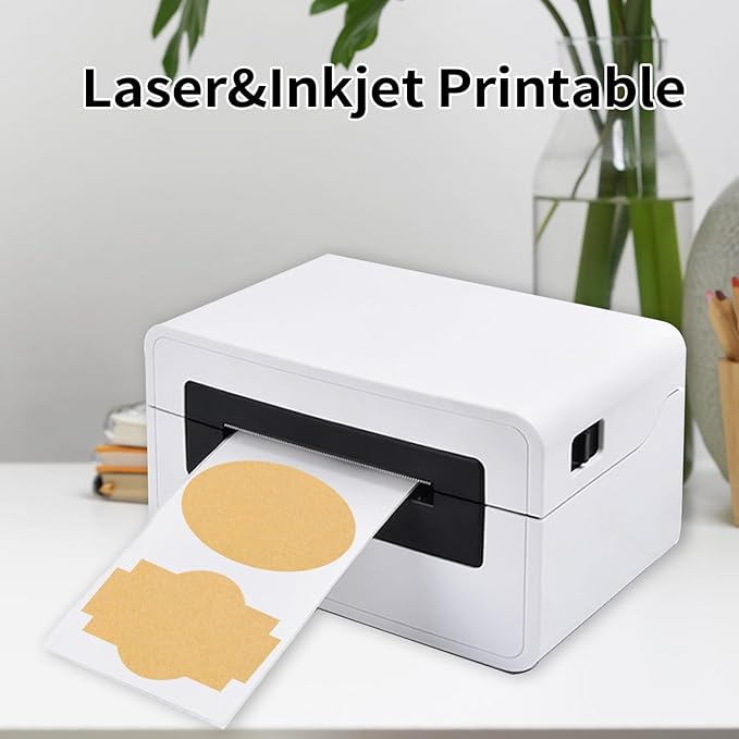 Kraft Labels Stickers, 250 PCS 3" x 2" Fancy Shape Stickers Labels for Storage Box or Food Jars Holiday Present Stickers Christmas Gift Tags Stickers