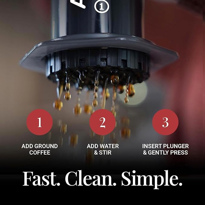 AeroPress Original Coffee Press – 3 In 1 Brew Method Combines French Press, Espresso, Full Bodied Coffee Without Grit or Bitterness, Small Portable Coffee Maker for Camping & Travel